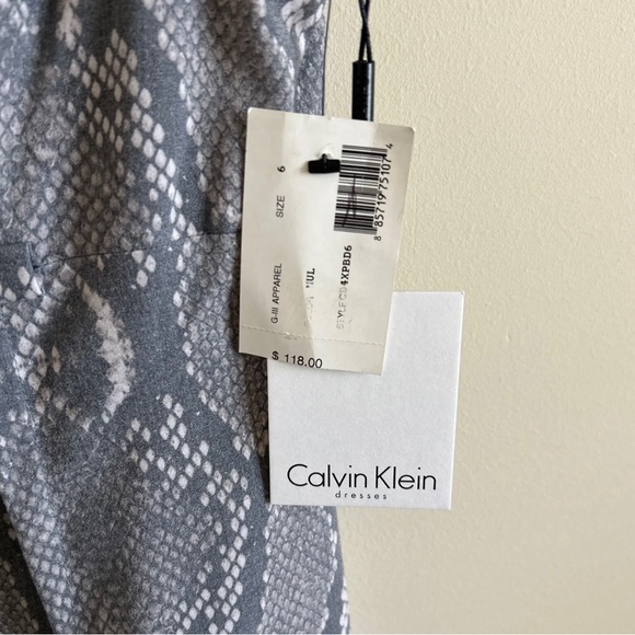 Calvin Klein Women’s Gray Snake Print Dress Size 6 NWT - Picture 7 of 8